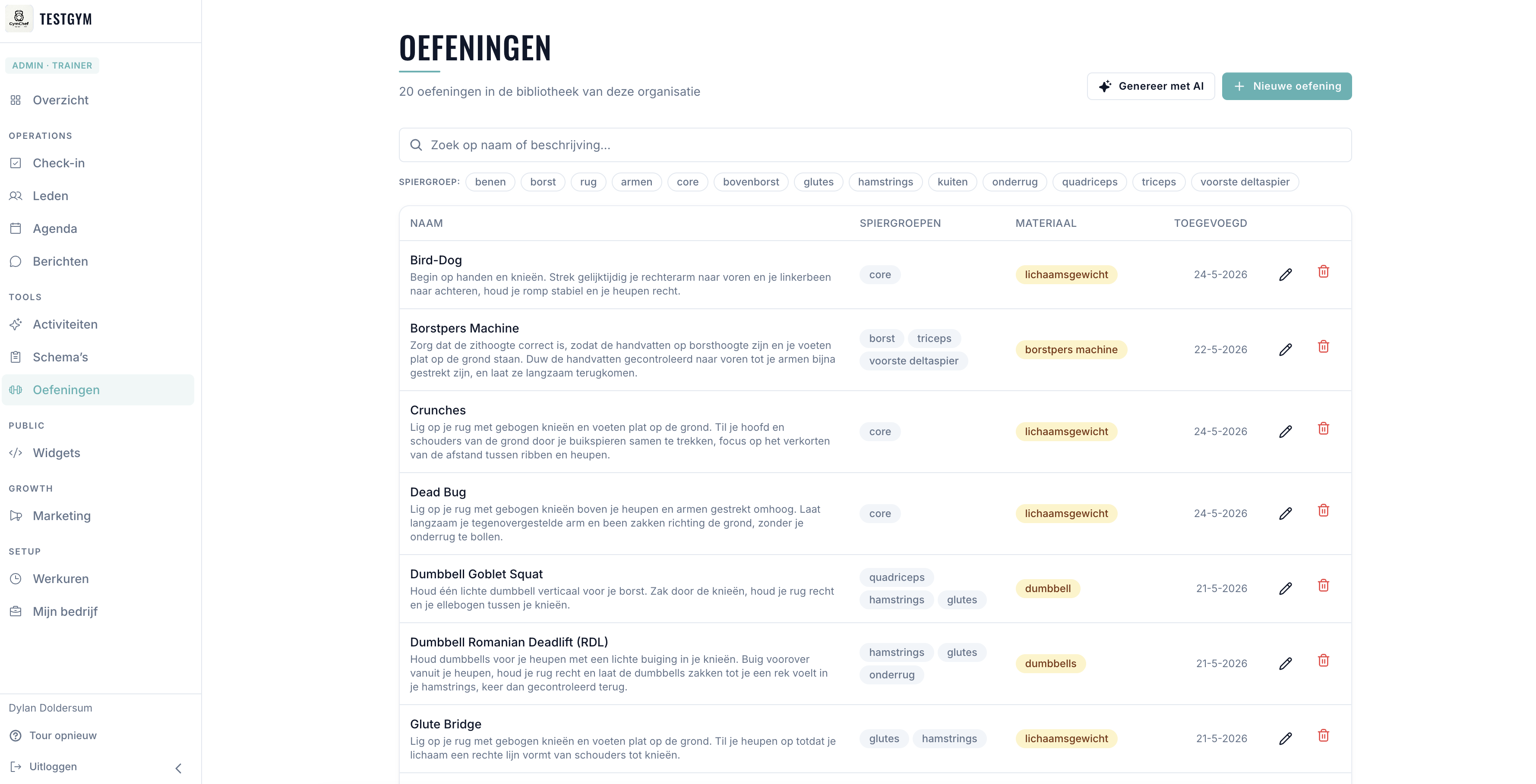 Oefeningen-bibliotheek